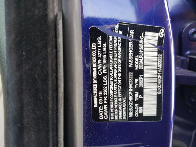 SJKCH5CP1HA023222 - 2017 INFINITI QX30 BASE BLUE photo 13