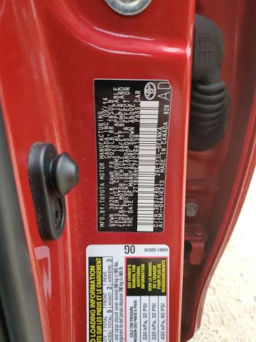 2T1BURHE7FC268138 - 2015 TOYOTA COROLLA L RED photo 13