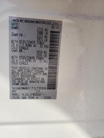 5N1AR2MN8FC717096 - 2015 NISSAN PATHFINDER S WHITE photo 13