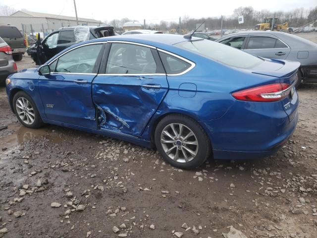 3FA6P0SU1HR153753 - 2017 FORD FUSION TITANIUM PHEV BLUE photo 2