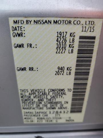 1N4AL3APXGC128432 - 2016 NISSAN ALTIMA 2.5 SILVER photo 12