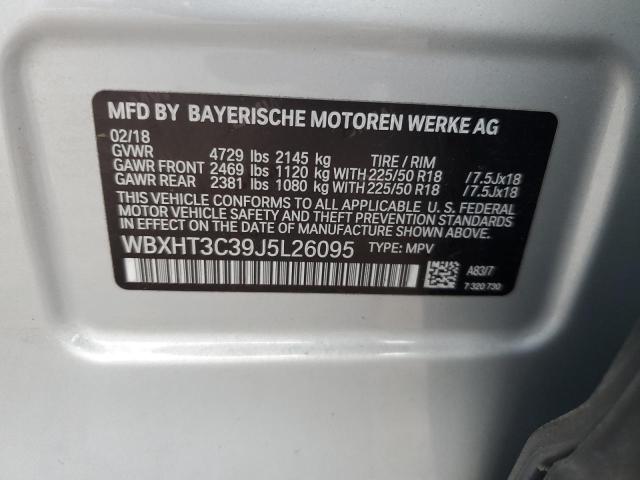 WBXHT3C39J5L26095 - 2018 BMW X1 XDRIVE28I SILVER photo 12