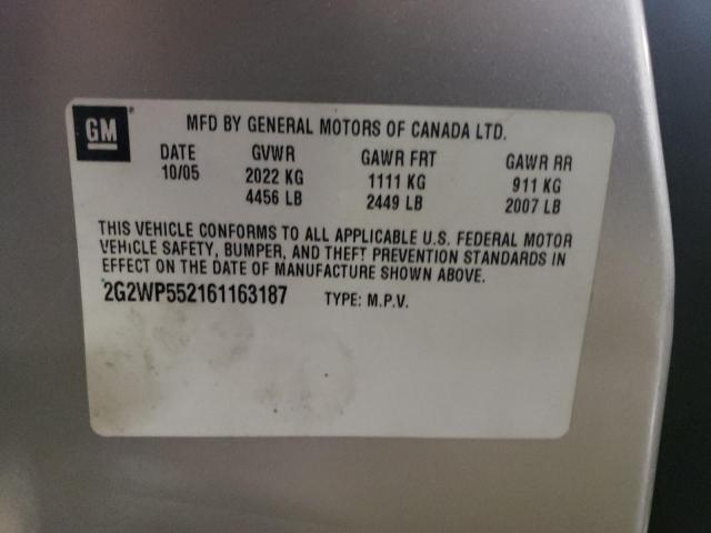 2G2WP552161163187 - 2006 PONTIAC GRAND PRIX 银色 照片 12