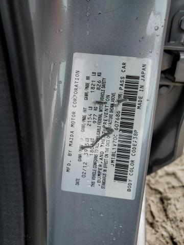 JM1BL1V70C1607686 - 2012 MAZDA 3 I GRAY photo 12