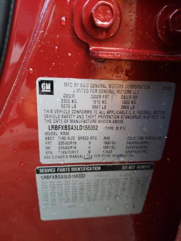 LRBFXBSA3LD156052 - 2020 BUICK ENVISION PREFERRED 勃艮第红 照片 13