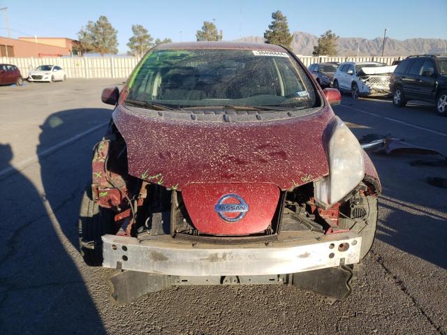 1N4AZ0CP1DC405748 - 2013 NISSAN LEAF S RED photo 5