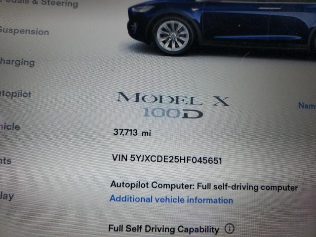 5YJXCDE25HF045651 - 2017 TESLA MODEL X BLUE photo 9