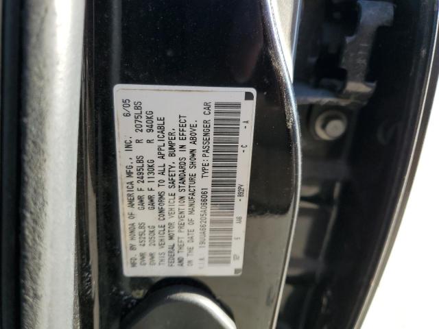 19UUA66205A066061 - 2005 ACURA TL BLACK photo 12