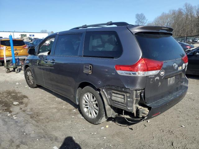 5TDYK3DC7ES518193 - 2014 TOYOTA SIENNA XLE GRAY photo 2