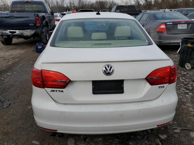 3VWLL7AJ0CM375647 - 2012 VOLKSWAGEN JETTA TDI WHITE photo 6