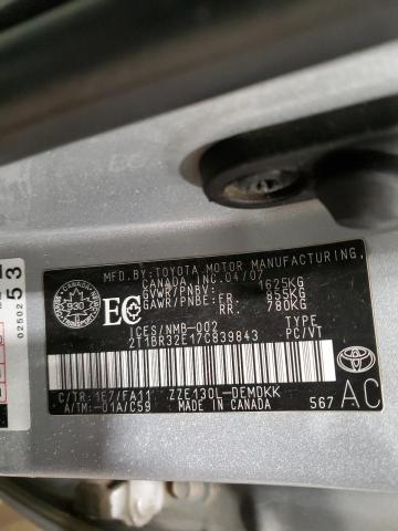 2T1BR32E17C839843 - 2007 TOYOTA COROLLA CE SILVER photo 12