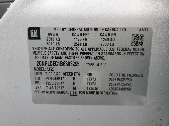 2CNFLCEC1B6383295 - 2011 CHEVROLET EQUINOX LS SILVER photo 12