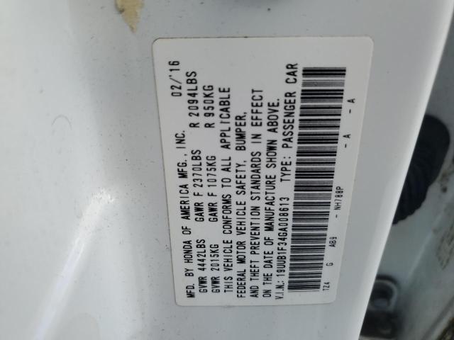 19UUB1F34GA008613 - 2016 ACURA TLX WHITE photo 12