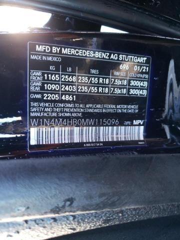 W1N4M4HB0MW115096 - 2021 MERCEDES-BENZ GLB 250 4MATIC BLACK photo 13