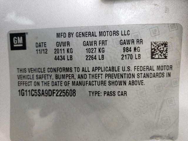 1G11C5SA9DF225608 - 2013 CHEVROLET MALIBU 1LT Argent photo 12