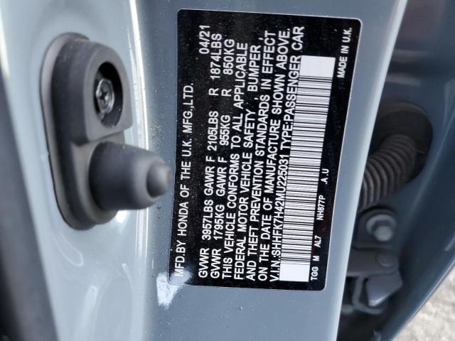 SHHFK7H42MU225031 - 2021 HONDA CIVIC SPORT 灰色 照片 12