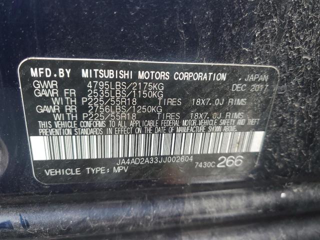 JA4AD2A33JJ002604 - 2018 MITSUBISHI OUTLANDER ES BLUE photo 12