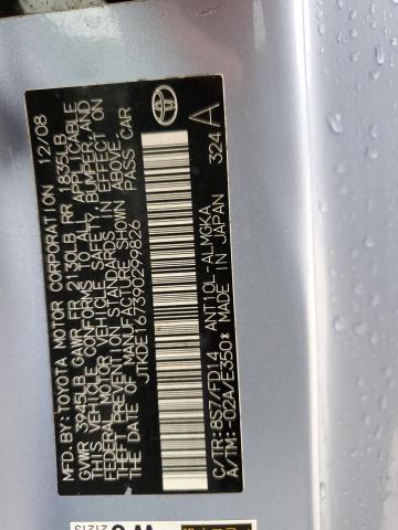 JTKDE167390299826 - 2009 TOYOTA SCION TC 蓝色 照片 12