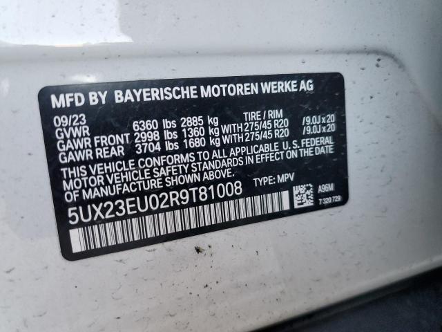 5UX23EU02R9T81008 - 2024 BMW X5 XDRIVE40I WHITE photo 12