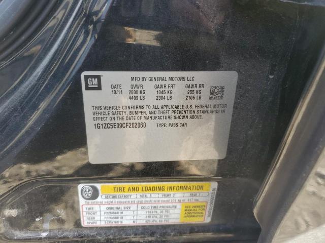 1G1ZC5E09CF202060 - 2012 CHEVROLET MALIBU 1LT BLACK photo 13