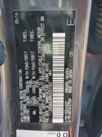 JTEBU5JR8G5351562 - 2016 TOYOTA 4RUNNER SR5/SR5 PREMIUM 灰色 照片 13