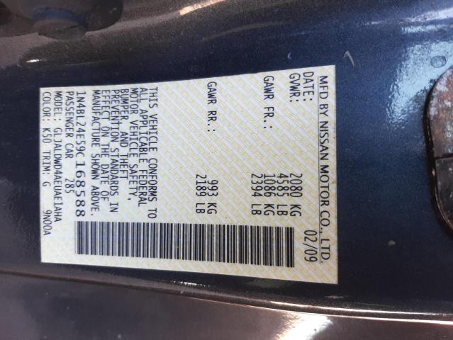 1N4BL24E59C168588 - 2009 NISSAN ALTIMA 3.5SE GRAY photo 12