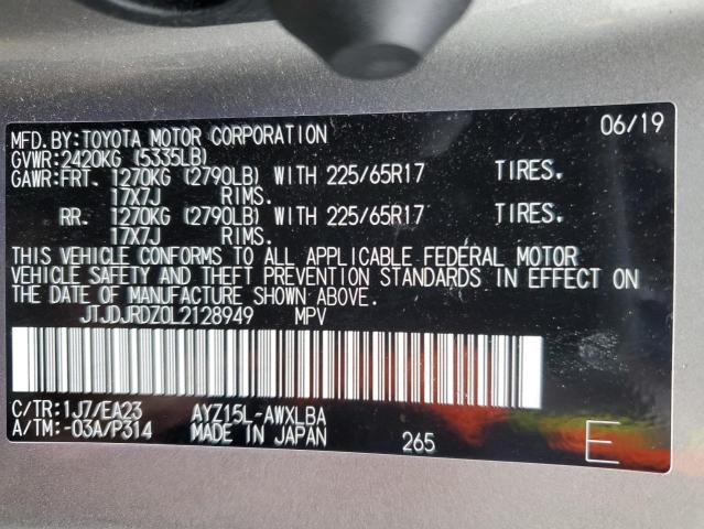 JTJDJRDZ0L2128949 - 2020 LEXUS NX 300H SILVER photo 14