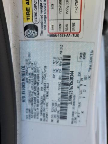 3LNHM26T67R638344 - 2007 LINCOLN MKZ WHITE photo 12