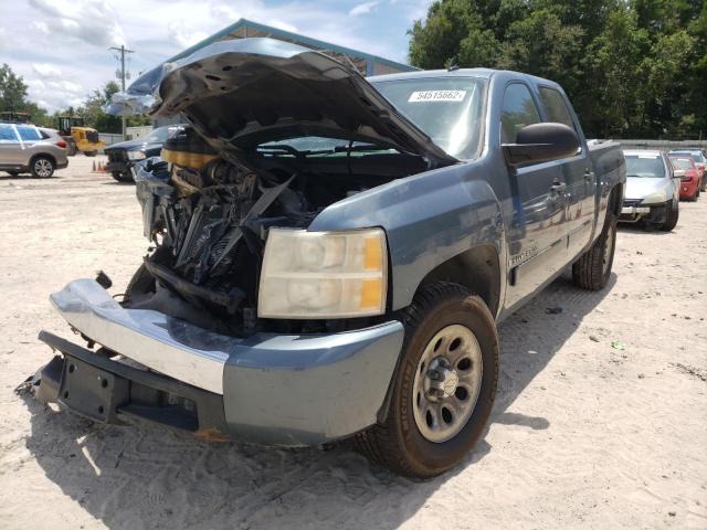 2GCEC13C971705953 - 2007 CHEVROLET SILVERADO C1500 CREW CAB TEAL photo 2