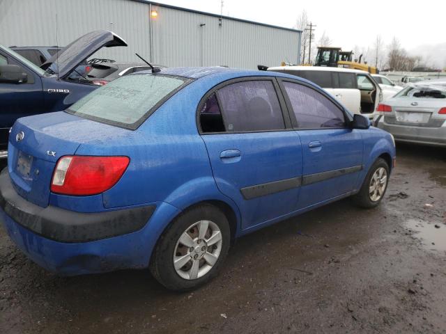 KNADE123X76222095 - 2007 KIA RIO BASE BLUE photo 3