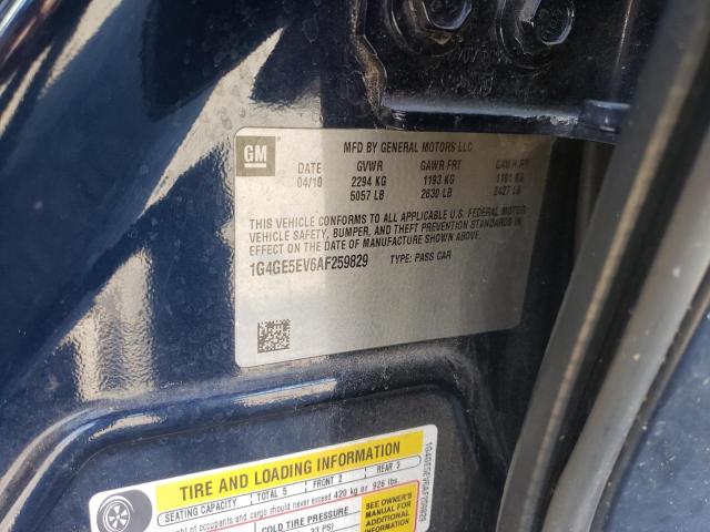 1G4GE5EV6AF259829 - 2010 BUICK LACROSSE CXS 蓝色 照片 12