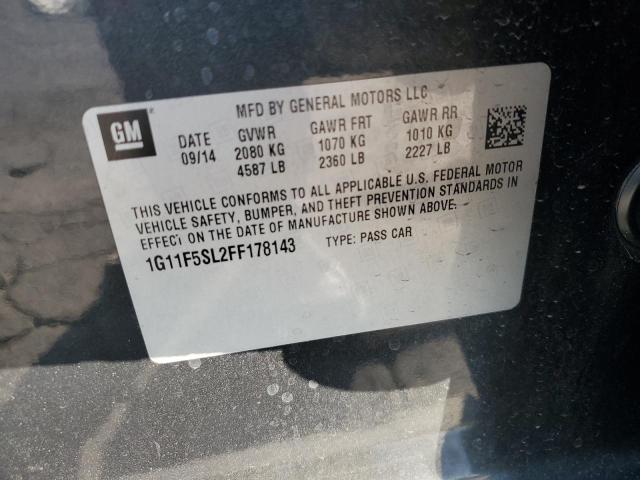 1G11F5SL2FF178143 - 2015 CHEVROLET MALIBU LTZ გრაფიტი ფოტო 12