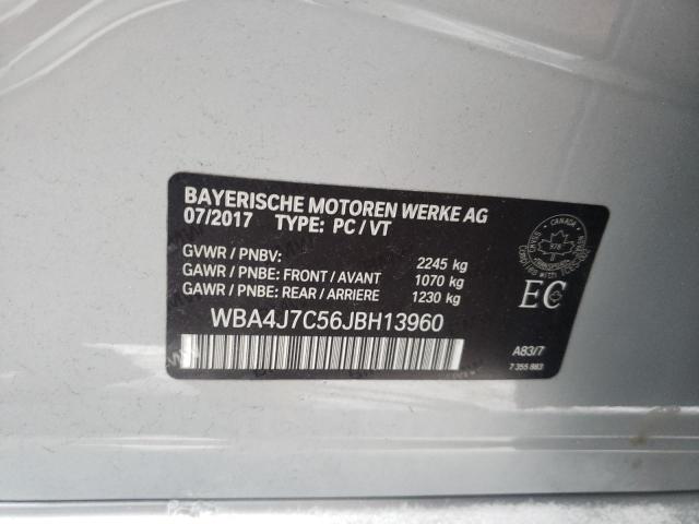 WBA4J7C56JBH13960 - 2018 BMW 440XI GRAN COUPE SILVER photo 12