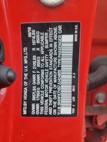 SHHFK7H57JU424855 - 2018 HONDA CIVIC EX RED photo 12