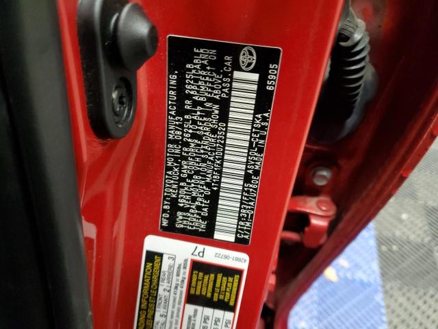 4T1BF1FK1DU723520 - 2013 TOYOTA CAMRY L RED photo 12