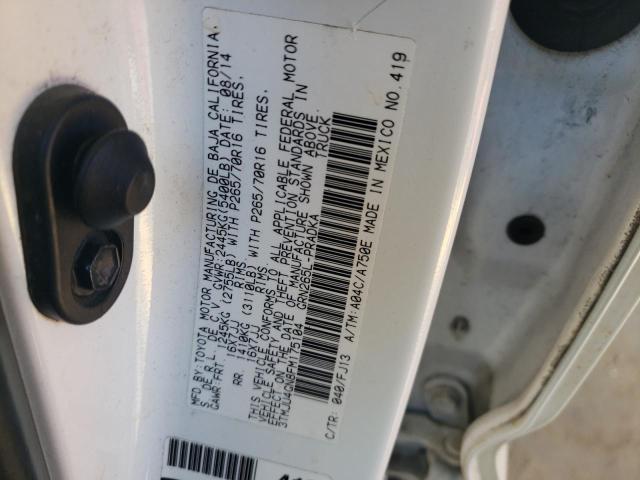 3TMJU4GN8FM175104 - 2015 TOYOTA TACOMA DOUBLE CAB PRERUNNER WHITE photo 12