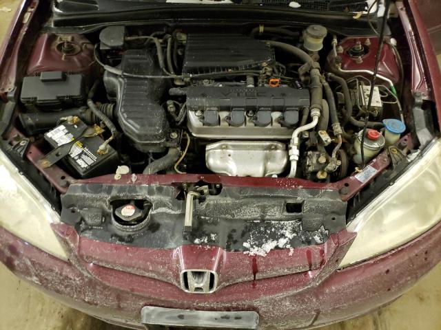 2HGES26844H520195 - 2004 HONDA CIVIC EX BURGUNDY photo 11