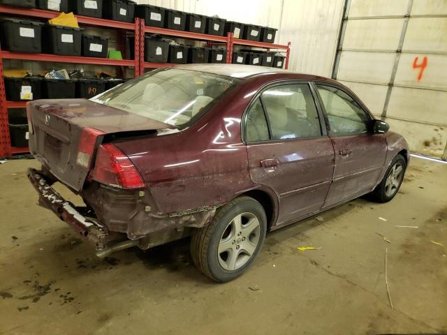 2HGES26844H520195 - 2004 HONDA CIVIC EX BURGUNDY photo 3