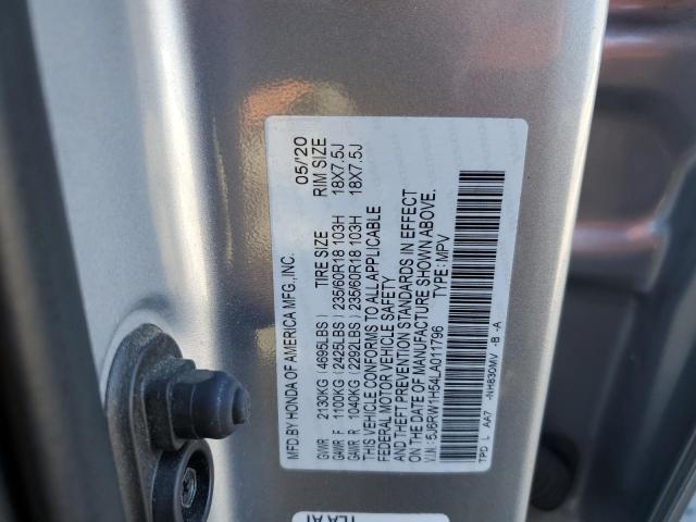 5J6RW1H54LA011796 - 2020 HONDA CR-V EX SILVER photo 13