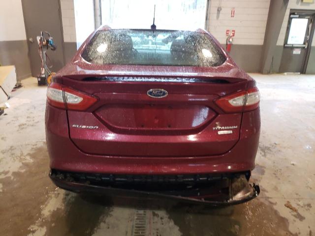 3FA6P0K98DR140021 - 2013 FORD FUSION TITANIUM RED photo 6