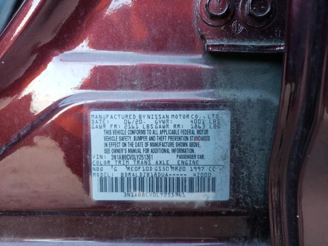 3N1AB8CV0LY251361 - 2020 NISSAN SENTRA SV BURGUNDY photo 13