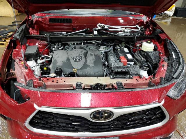 5TDHZRBHXNS246283 - 2022 TOYOTA HIGHLANDER XLE RED photo 12
