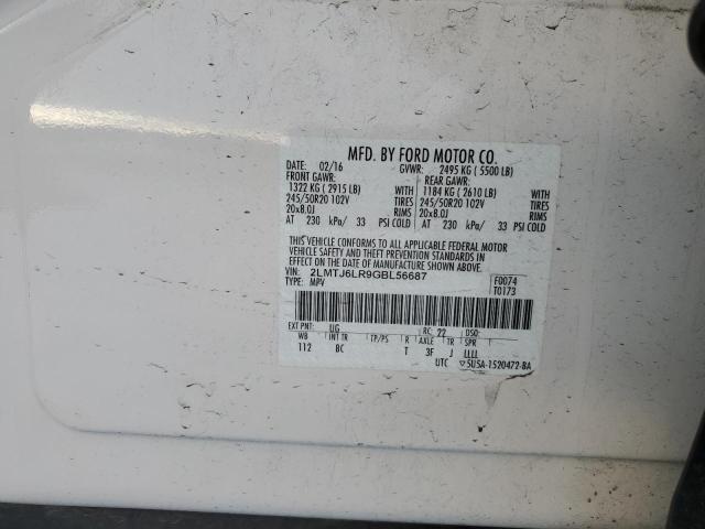 2LMTJ6LR9GBL56687 - 2016 LINCOLN MKX RESERVE Ağ foto 12