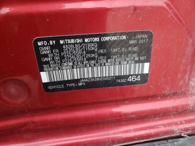 JA4AZ3A38HZ045211 - 2017 MITSUBISHI OUTLANDER SE RED photo 12