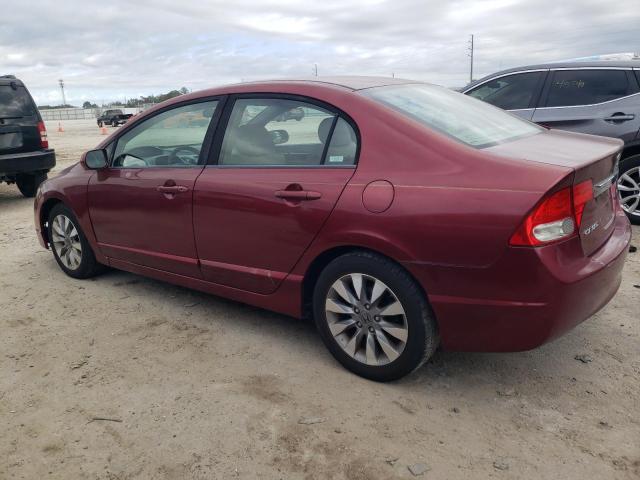 19XFA16899E028345 - 2009 HONDA CIVIC EX MAROON photo 2