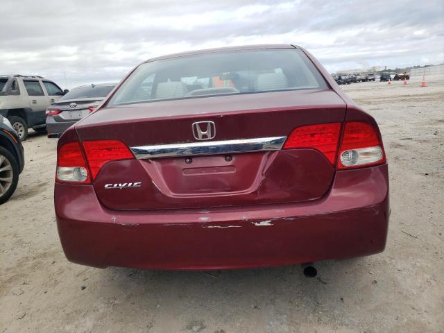 19XFA16899E028345 - 2009 HONDA CIVIC EX MAROON photo 6