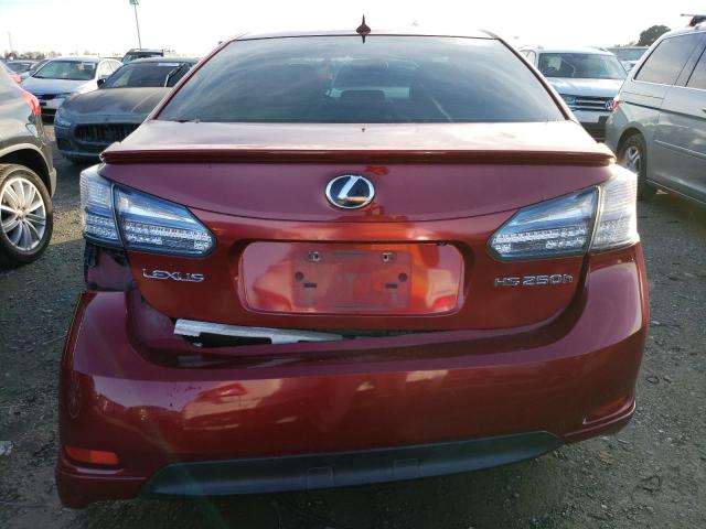 JTHBB1BA7A2005263 - 2010 LEXUS HS 250H RED photo 6