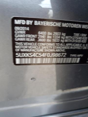5UXKS4C54F0J98672 - 2015 BMW X5 XDRIVE35D GRAY photo 12