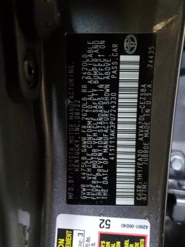 4T1T11AK3PU724330 - 2023 TOYOTA CAMRY SE NIGHT SHADE GRAY photo 12