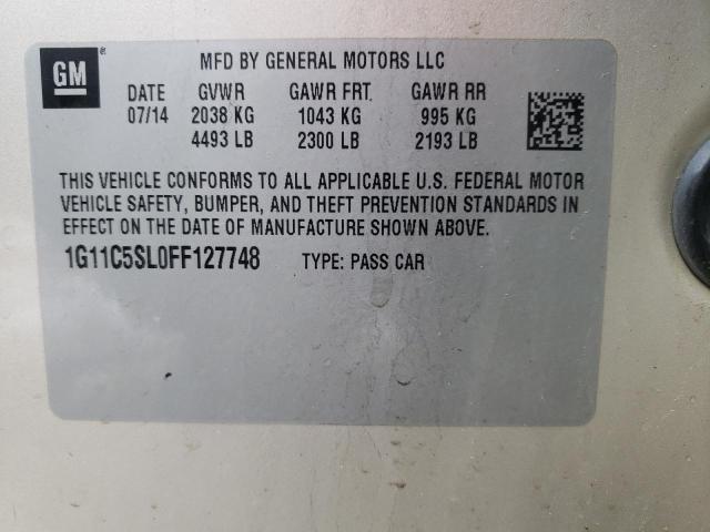 1G11C5SL0FF127748 - 2015 CHEVROLET MALIBU 1LT ბეჟი ფოტო 12